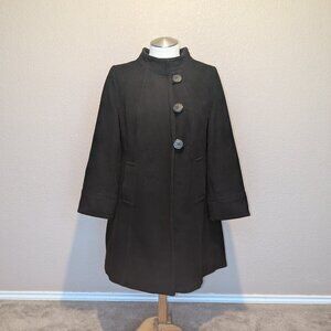 Lane Bryant Black Mid-length Wool Trench Coat XL